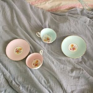 Vintage Floral Teacup and Saucer Set